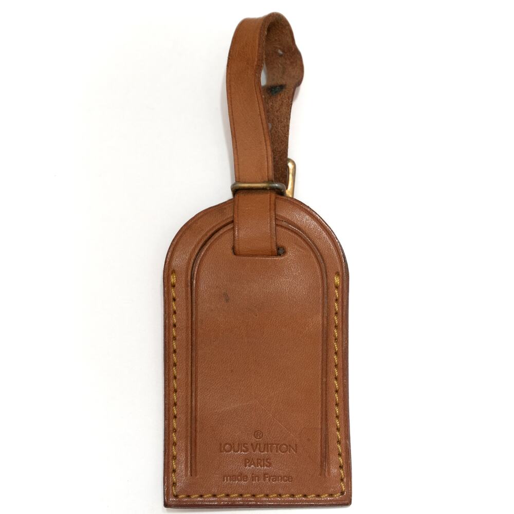 Authentic Louis Vuitton Vachetta Leather Luggage Name Tag UU